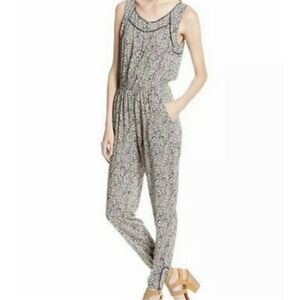 Lucky Brand jumpsuit Womens Size XL love in paris Rory Floral boho Sleeveless